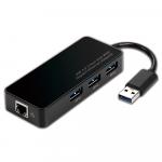 HE3230 USB 3.0 3-port Hub With Gigabit Ethernet Adapter